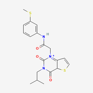 molecular formula C19H21N3O3S2 B2974066 2-[3-(2-methylpropyl)-2,4-dioxo-1H,2H,3H,4H-thieno[3,2-d]pyrimidin-1-yl]-N-[3-(methylsulfanyl)phenyl]acetamide CAS No. 1261003-36-4