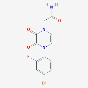 molecular formula C12H9BrFN3O3 B2974069 2-(4-(4-bromo-2-fluorophenyl)-2,3-dioxo-3,4-dihydropyrazin-1(2H)-yl)acetamide CAS No. 1226443-32-8