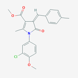 molecular formula C22H20ClNO4 B297407 methyl 1-(3-chloro-4-methoxyphenyl)-2-methyl-4-(4-methylbenzylidene)-5-oxo-4,5-dihydro-1H-pyrrole-3-carboxylate 