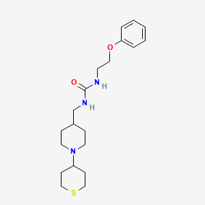 molecular formula C20H31N3O2S B2974077 1-(2-phenoxyethyl)-3-((1-(tetrahydro-2H-thiopyran-4-yl)piperidin-4-yl)methyl)urea CAS No. 2034242-56-1