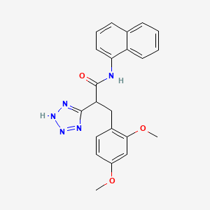 molecular formula C22H21N5O3 B2974079 3-(2,4-二甲氧基苯基)-N-1-萘基-2-(2H-四唑-5-基)丙酰胺 CAS No. 483995-10-4