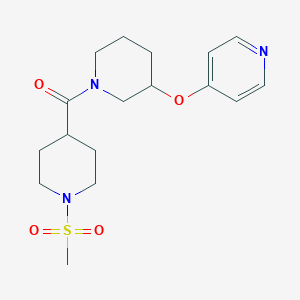 molecular formula C17H25N3O4S B2974082 (1-(Methylsulfonyl)piperidin-4-yl)(3-(pyridin-4-yloxy)piperidin-1-yl)methanone CAS No. 2034275-19-7