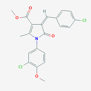 molecular formula C21H17Cl2NO4 B297409 methyl (4Z)-4-(4-chlorobenzylidene)-1-(3-chloro-4-methoxyphenyl)-2-methyl-5-oxo-4,5-dihydro-1H-pyrrole-3-carboxylate 