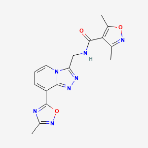 3,5-dimethyl-N-((8-(3-methyl-1,2,4-oxadiazol-5-yl)-[1,2,4]triazolo[4,3-a]pyridin-3-yl)methyl)isoxazole-4-carboxamide