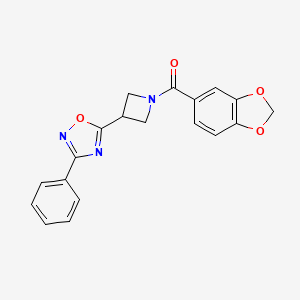 Benzo[d][1,3]dioxol-5-yl(3-(3-phenyl-1,2,4-oxadiazol-5-yl)azetidin-1-yl)methanone