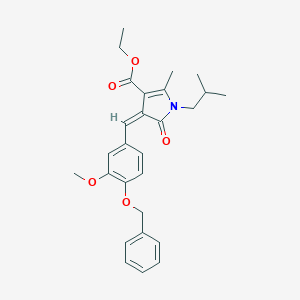 molecular formula C27H31NO5 B297410 ethyl (4Z)-4-[4-(benzyloxy)-3-methoxybenzylidene]-2-methyl-1-(2-methylpropyl)-5-oxo-4,5-dihydro-1H-pyrrole-3-carboxylate 