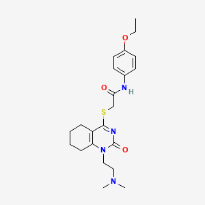 molecular formula C22H30N4O3S B2974108 2-((1-(2-(二甲基氨基)乙基)-2-氧-1,2,5,6,7,8-六氢喹唑并-4-基)硫)-N-(4-乙氧基苯基)乙酰胺 CAS No. 899950-19-7