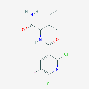 2-[(2,6-Dichloro-5-fluoropyridin-3-yl)formamido]-3-methylpentanamide