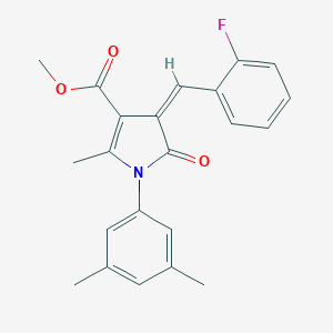 molecular formula C22H20FNO3 B297411 methyl 1-(3,5-dimethylphenyl)-4-(2-fluorobenzylidene)-2-methyl-5-oxo-4,5-dihydro-1H-pyrrole-3-carboxylate 