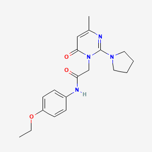 molecular formula C19H24N4O3 B2974110 N-(4-ethoxyphenyl)-2-(4-methyl-6-oxo-2-pyrrolidin-1-ylpyrimidin-1(6H)-yl)acetamide CAS No. 1251621-08-5