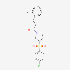 1-(3-((4-Chlorophenyl)sulfonyl)pyrrolidin-1-yl)-3-(o-tolyl)propan-1-one