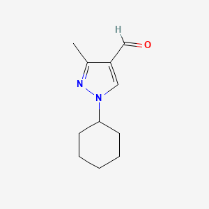 molecular formula C11H16N2O B2974138 1-Cyclohexyl-3-methyl-1H-pyrazole-4-carbaldehyde CAS No. 1216242-42-0