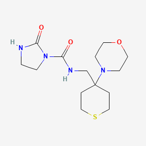 molecular formula C14H24N4O3S B2974140 N-[(4-Morpholin-4-ylthian-4-yl)methyl]-2-oxoimidazolidine-1-carboxamide CAS No. 2380184-31-4