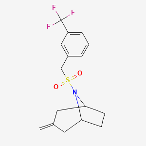 molecular formula C16H18F3NO2S B2974145 (1R,5S)-3-methylene-8-((3-(trifluoromethyl)benzyl)sulfonyl)-8-azabicyclo[3.2.1]octane CAS No. 2309773-72-4