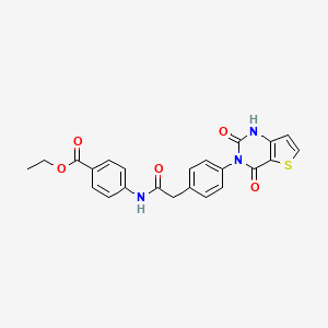 ethyl 4-(2-(4-(2,4-dioxo-1,2-dihydrothieno[3,2-d]pyrimidin-3(4H)-yl)phenyl)acetamido)benzoate