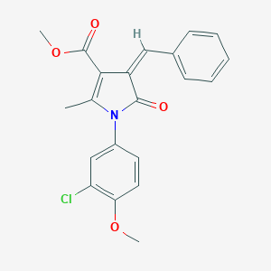 molecular formula C21H18ClNO4 B297415 methyl (4Z)-4-benzylidene-1-(3-chloro-4-methoxyphenyl)-2-methyl-5-oxo-4,5-dihydro-1H-pyrrole-3-carboxylate 