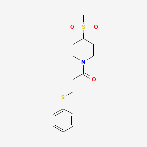 molecular formula C15H21NO3S2 B2974154 1-(4-(Methylsulfonyl)piperidin-1-yl)-3-(phenylthio)propan-1-one CAS No. 1448060-70-5