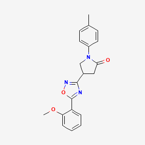 molecular formula C20H19N3O3 B2974159 4-(5-(2-Methoxyphenyl)-1,2,4-oxadiazol-3-yl)-1-(p-tolyl)pyrrolidin-2-one CAS No. 1172513-77-7
