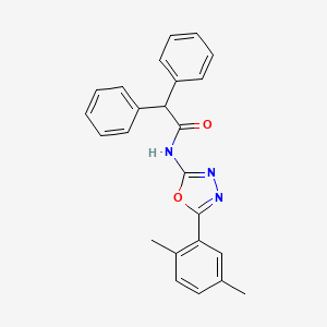 molecular formula C24H21N3O2 B2974160 N-[5-(2,5-dimethylphenyl)-1,3,4-oxadiazol-2-yl]-2,2-diphenylacetamide CAS No. 891121-85-0