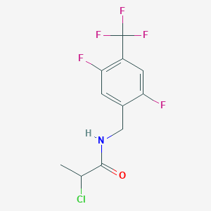 molecular formula C11H9ClF5NO B2974176 2-Chloro-N-[[2,5-difluoro-4-(trifluoromethyl)phenyl]methyl]propanamide CAS No. 2411220-47-6