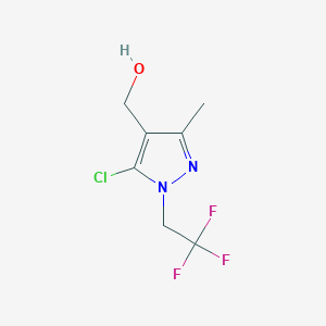 molecular formula C7H8ClF3N2O B2974184 [5-Chloro-3-methyl-1-(2,2,2-trifluoroethyl)pyrazol-4-yl]methanol CAS No. 1935901-22-6