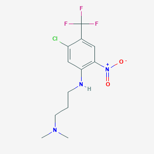 molecular formula C12H15ClF3N3O2 B2974195 N1-[5-氯-2-硝基-4-(三氟甲基)苯基]-N3,N3-二甲基丙烷-1,3-二胺 CAS No. 647824-25-7