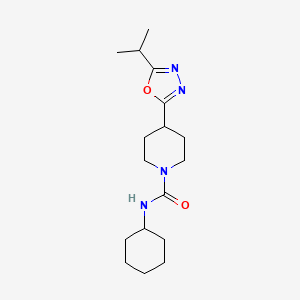 molecular formula C17H28N4O2 B2974205 N-cyclohexyl-4-(5-isopropyl-1,3,4-oxadiazol-2-yl)piperidine-1-carboxamide CAS No. 1170094-98-0