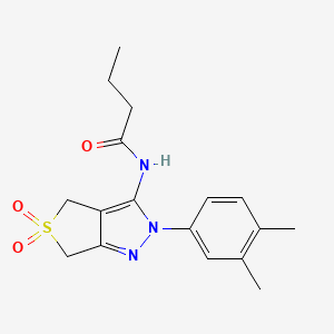 N-[2-(3,4-dimethylphenyl)-5,5-dioxo-4,6-dihydrothieno[3,4-c]pyrazol-3-yl]butanamide