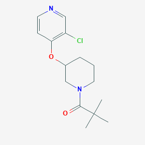 molecular formula C15H21ClN2O2 B2974211 1-(3-((3-Chloropyridin-4-yl)oxy)piperidin-1-yl)-2,2-dimethylpropan-1-one CAS No. 2034500-69-9