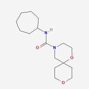 molecular formula C16H28N2O3 B2974232 N-cycloheptyl-1,9-dioxa-4-azaspiro[5.5]undecane-4-carboxamide CAS No. 1421491-22-6
