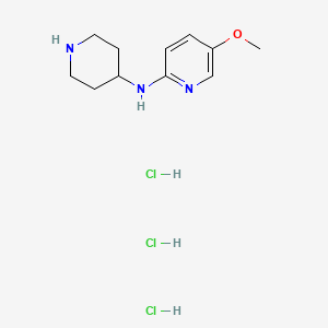 molecular formula C11H20Cl3N3O B2974243 5-Methoxy-N-(piperidin-4-yl)pyridin-2-amine trihydrochloride CAS No. 1779124-12-7