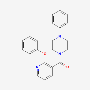 molecular formula C22H21N3O2 B2974244 (2-Phenoxypyridin-3-yl)-(4-phenylpiperazin-1-yl)methanone CAS No. 1022582-89-3