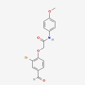 molecular formula C16H14BrNO4 B2974247 2-(2-bromo-4-formylphenoxy)-N-(4-methoxyphenyl)acetamide CAS No. 553629-32-6