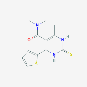 molecular formula C12H15N3OS2 B297425 N,N,6-trimethyl-4-(2-thienyl)-2-thioxo-1,2,3,4-tetrahydro-5-pyrimidinecarboxamide 