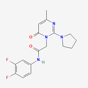 molecular formula C17H18F2N4O2 B2974250 N-(3,4-difluorophenyl)-2-(4-methyl-6-oxo-2-pyrrolidin-1-ylpyrimidin-1(6H)-yl)acetamide CAS No. 1251676-92-2