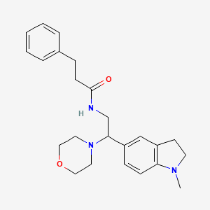 N-(2-(1-methylindolin-5-yl)-2-morpholinoethyl)-3-phenylpropanamide