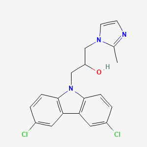 molecular formula C19H17Cl2N3O B2974256 1-(3,6-dichloro-9H-carbazol-9-yl)-3-(2-methyl-1H-imidazol-1-yl)propan-2-ol CAS No. 305865-40-1