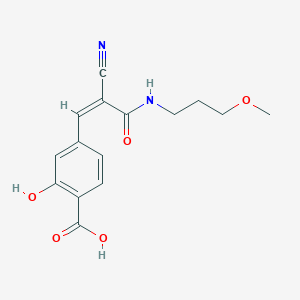 molecular formula C15H16N2O5 B2974262 4-[(Z)-2-Cyano-3-(3-methoxypropylamino)-3-oxoprop-1-enyl]-2-hydroxybenzoic acid CAS No. 2249691-89-0