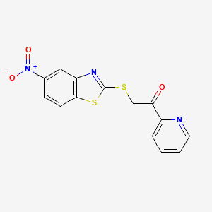 2-((5-Nitrobenzo[d]thiazol-2-yl)thio)-1-(pyridin-2-yl)ethanone