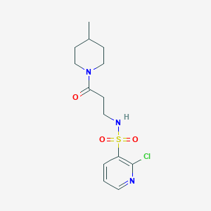 molecular formula C14H20ClN3O3S B2974269 2-chloro-N-[3-(4-methylpiperidin-1-yl)-3-oxopropyl]pyridine-3-sulfonamide CAS No. 1281074-08-5