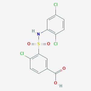 molecular formula C13H8Cl3NO4S B2974271 4-氯-3-[(2,5-二氯苯基)磺酰]苯甲酸 CAS No. 327092-97-7