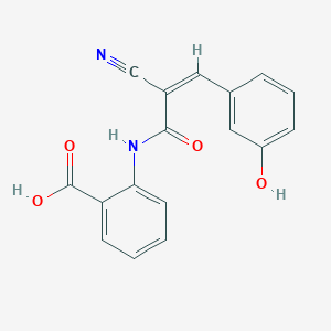 2-[[(Z)-2-Cyano-3-(3-hydroxyphenyl)prop-2-enoyl]amino]benzoic acid