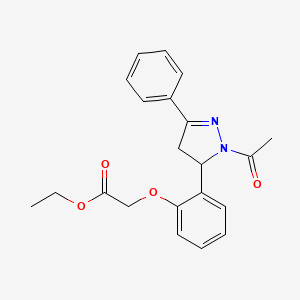 Ethyl 2-[2-(2-acetyl-5-phenyl-3,4-dihydropyrazol-3-yl)phenoxy]acetate