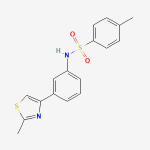 molecular formula C17H16N2O2S2 B2974286 4-methyl-N-[3-(2-methyl-1,3-thiazol-4-yl)phenyl]benzenesulfonamide CAS No. 311333-91-2