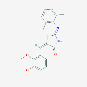 molecular formula C21H22N2O3S B297429 5-(2,3-Dimethoxybenzylidene)-2-[(2,6-dimethylphenyl)imino]-3-methyl-1,3-thiazolidin-4-one 