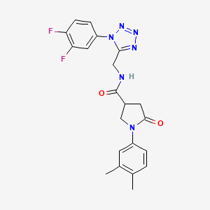 N-((1-(3,4-difluorophenyl)-1H-tetrazol-5-yl)methyl)-1-(3,4-dimethylphenyl)-5-oxopyrrolidine-3-carboxamide