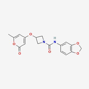 N-(benzo[d][1,3]dioxol-5-yl)-3-((6-methyl-2-oxo-2H-pyran-4-yl)oxy)azetidine-1-carboxamide