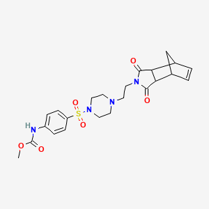 molecular formula C23H28N4O6S B2974294 methyl (4-((4-(2-(1,3-dioxo-3a,4,7,7a-tetrahydro-1H-4,7-methanoisoindol-2(3H)-yl)ethyl)piperazin-1-yl)sulfonyl)phenyl)carbamate CAS No. 394236-33-0