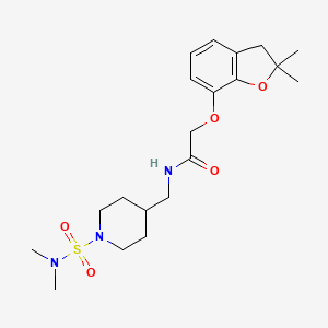 molecular formula C20H31N3O5S B2974296 2-[(2,2-Dimethyl-3H-1-benzofuran-7-yl)oxy]-N-[[1-(dimethylsulfamoyl)piperidin-4-yl]methyl]acetamide CAS No. 2415526-59-7