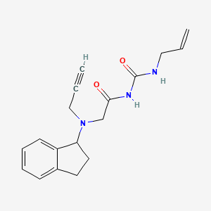 molecular formula C18H21N3O2 B2974297 1-{2-[(2,3-dihydro-1H-inden-1-yl)(prop-2-yn-1-yl)amino]acetyl}-3-(prop-2-en-1-yl)urea CAS No. 1241554-55-1